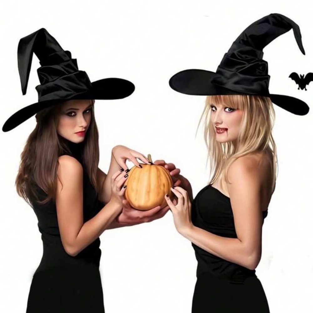 Elegant Black Witch Hat for Women Halloween - Picture 2 of 6